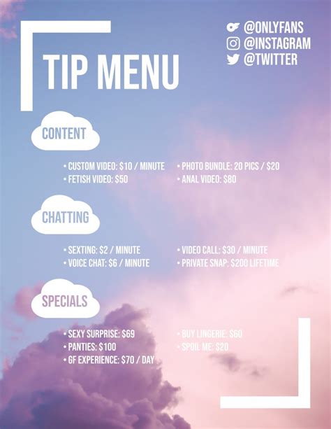 How to Make Your Perfect OnlyFans Tip Menu